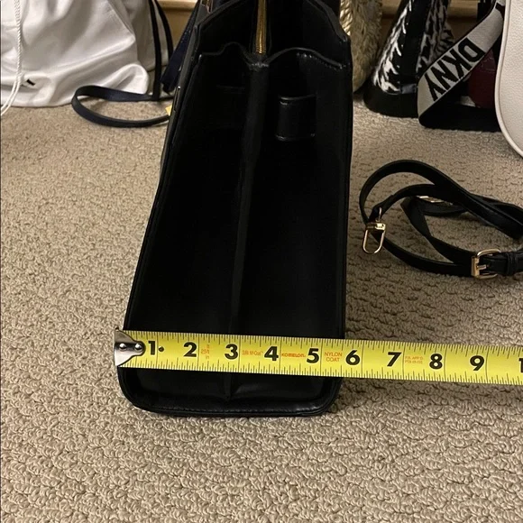 Anne Klein Black Satchel with Gold Accents - Picture 11 of 11